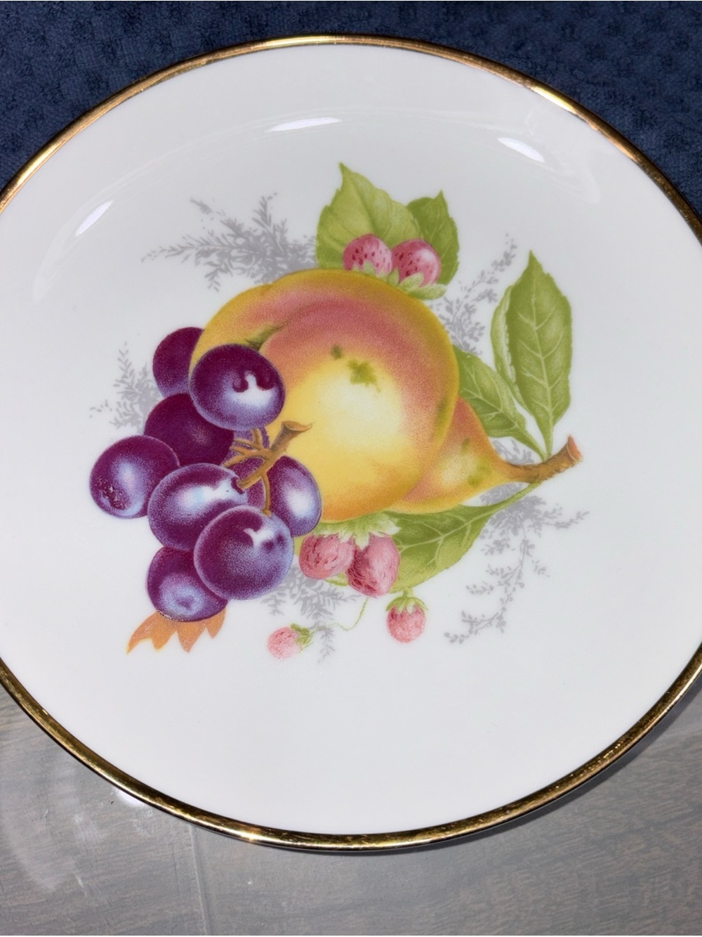 Vintage set of eight Porcelain Dessert Plate Gold Trim by Jonathan Haverland